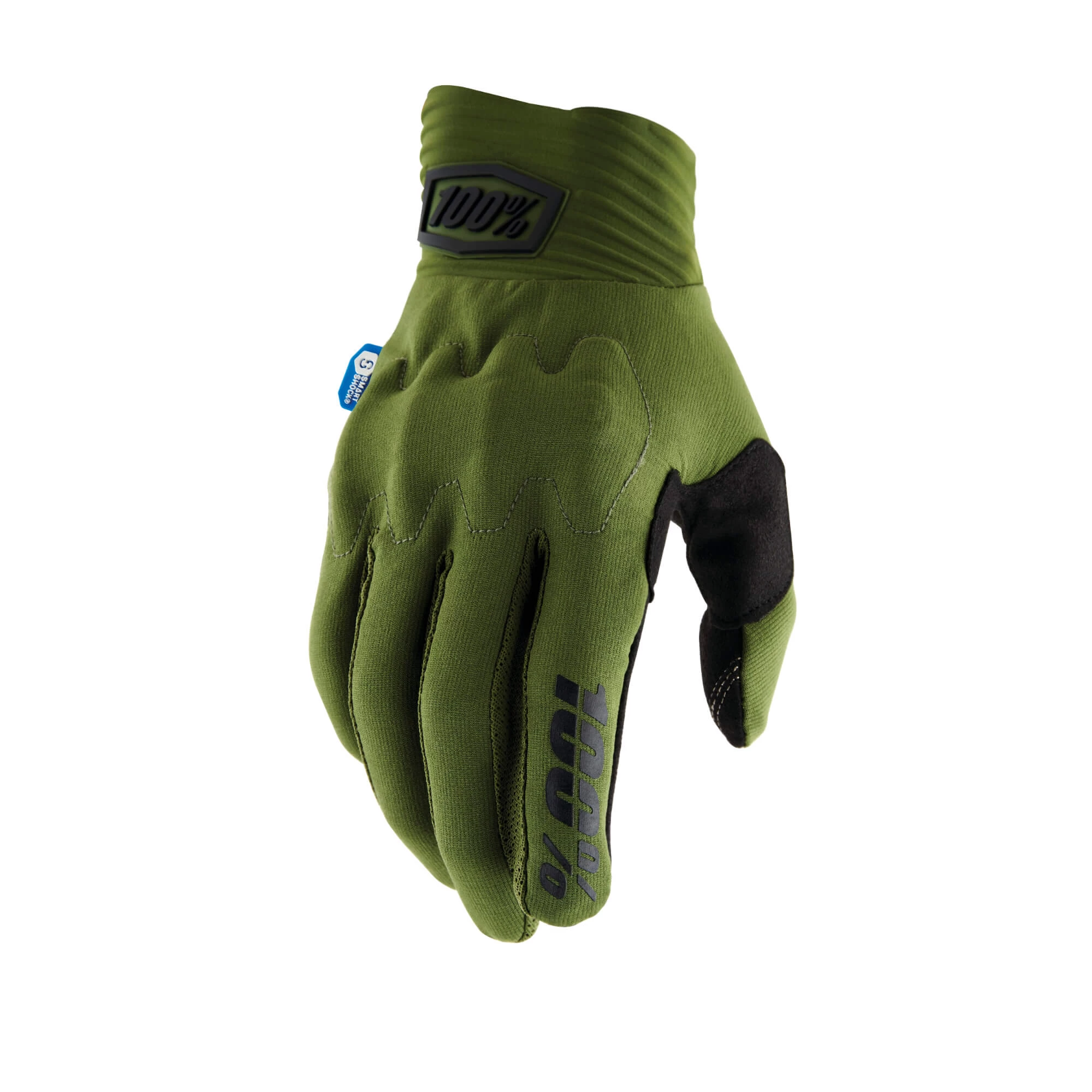 100 Percent Cognito Smart Shock Long Finger MTB Gloves - Red - Image 3