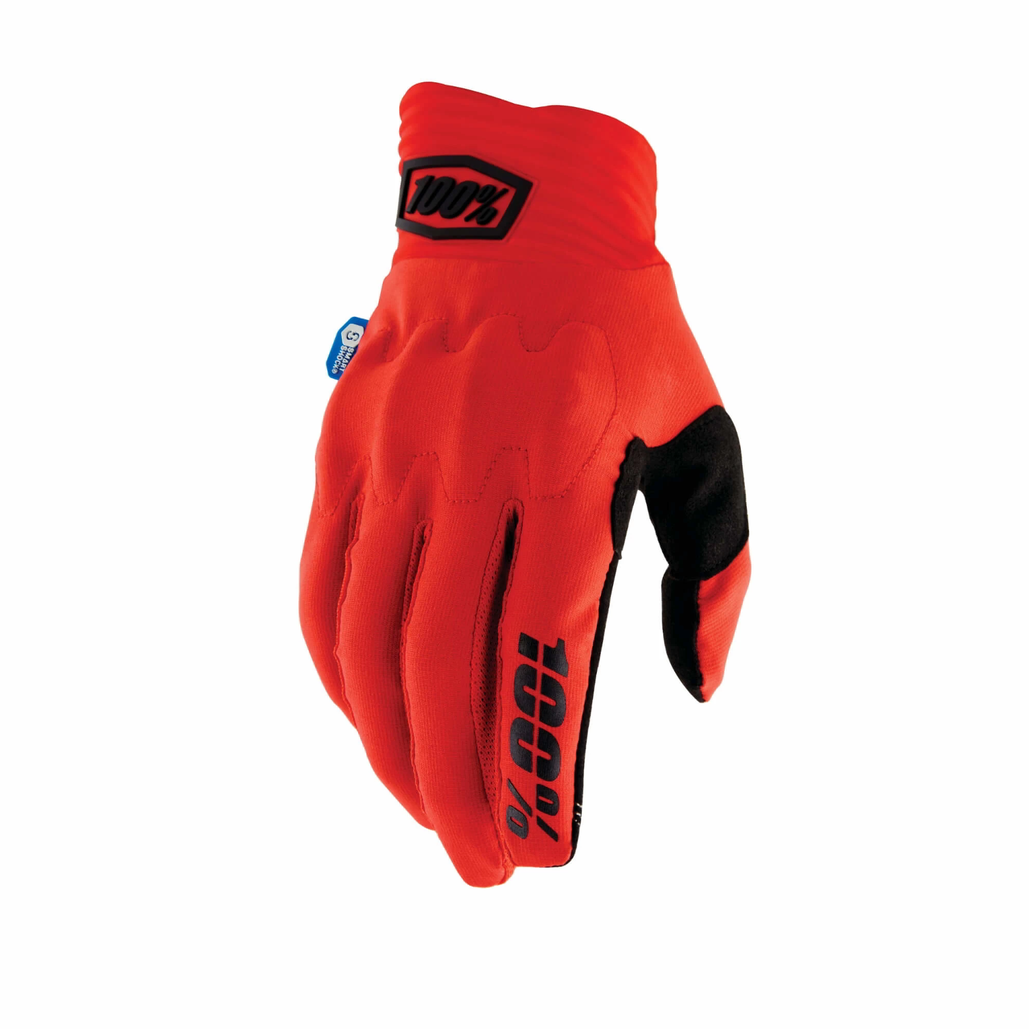 100 Percent Cognito Smart Shock Long Finger MTB Gloves - Red - Image 5