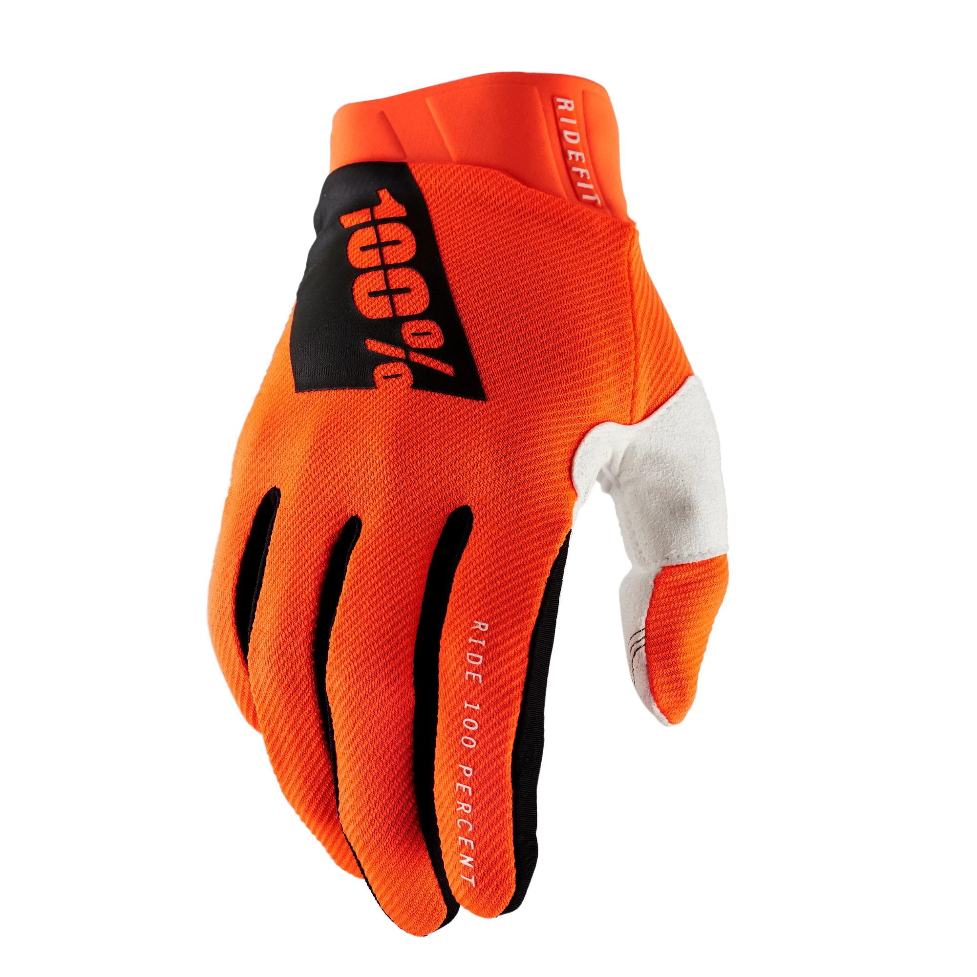 100 Percent Ridefit Long Finger Gloves - Fluo Orange - Image 4