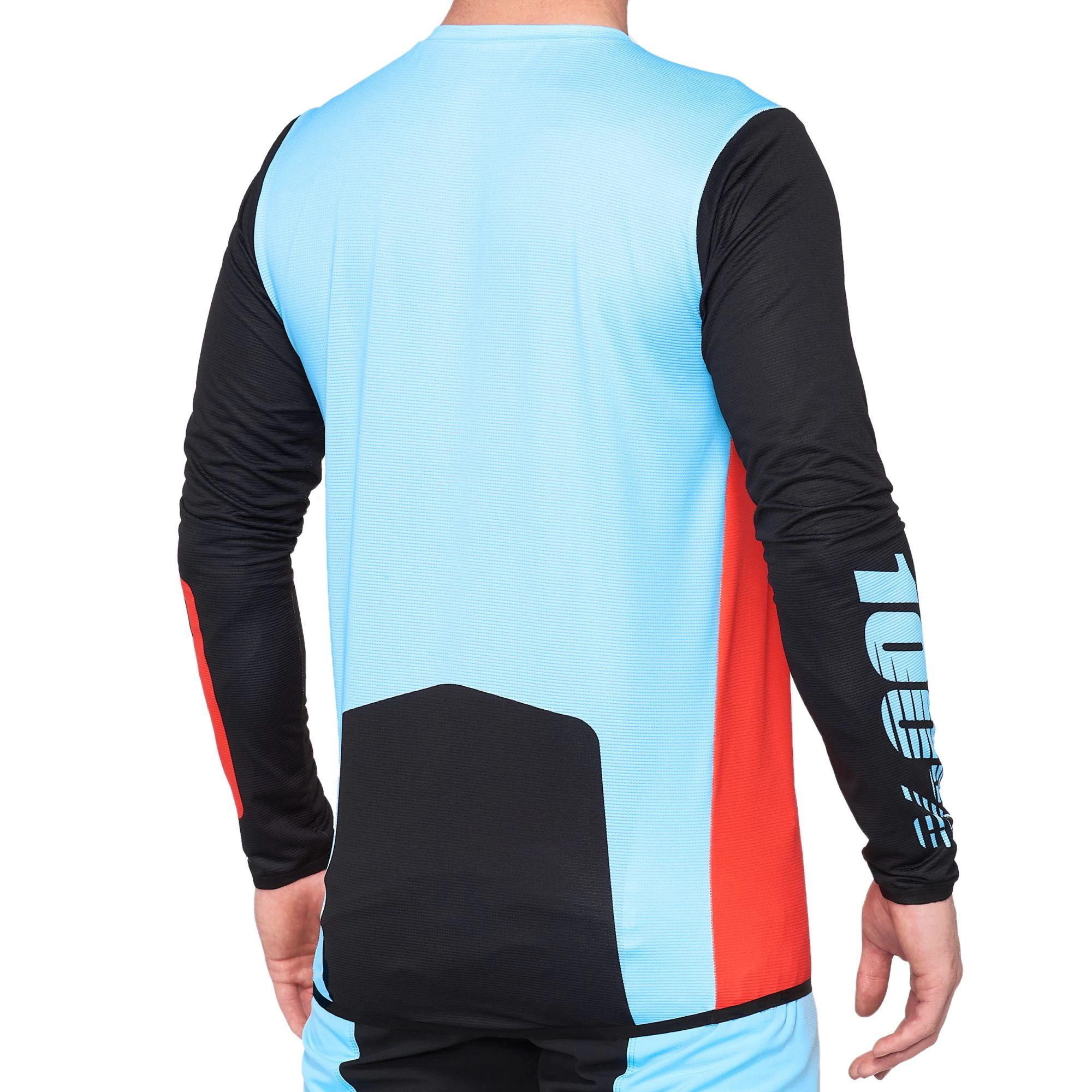100 Percent R-Core X Long Sleeve Jersey - Fluo Red/Black