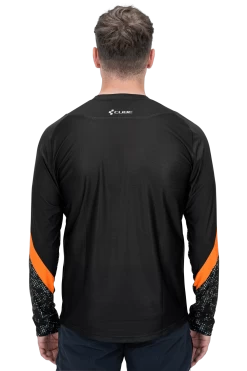 Cube Edge Round Neck Long Sleeve Jersey - Black/Orange
