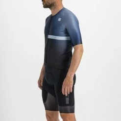 Sportful Bomber Men's Short Sleeve Jersey - Black/Galaxy Blue