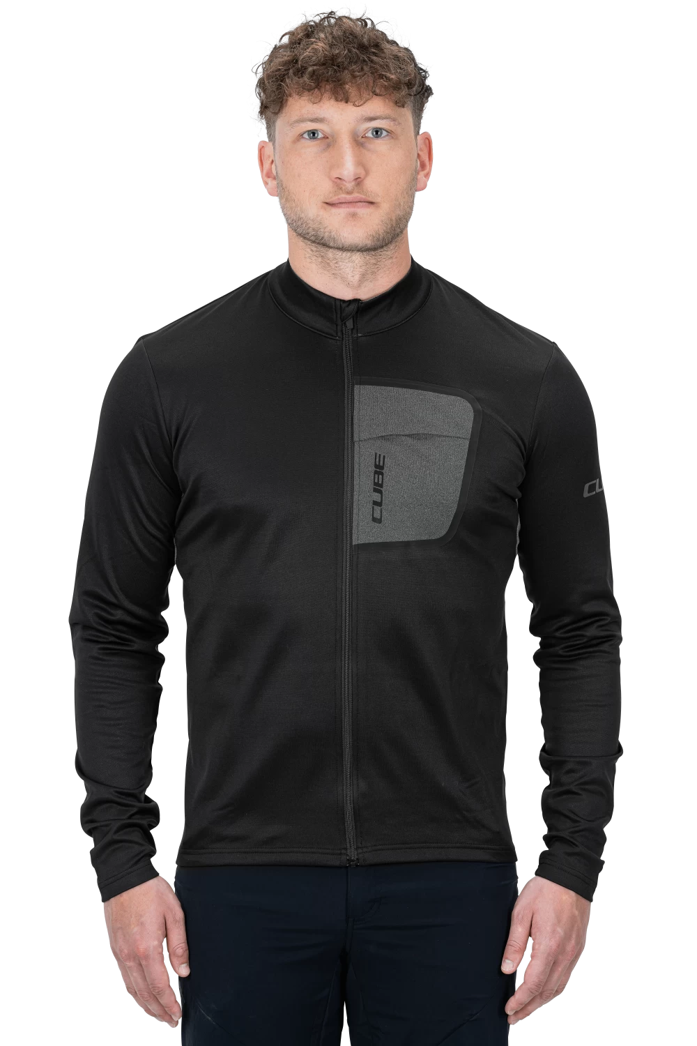 Cube ATX Full Zip Long Sleeve Jersey - Black
