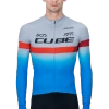Cube Teamline Long Sleeve Jersey - Blue/Red/Grey