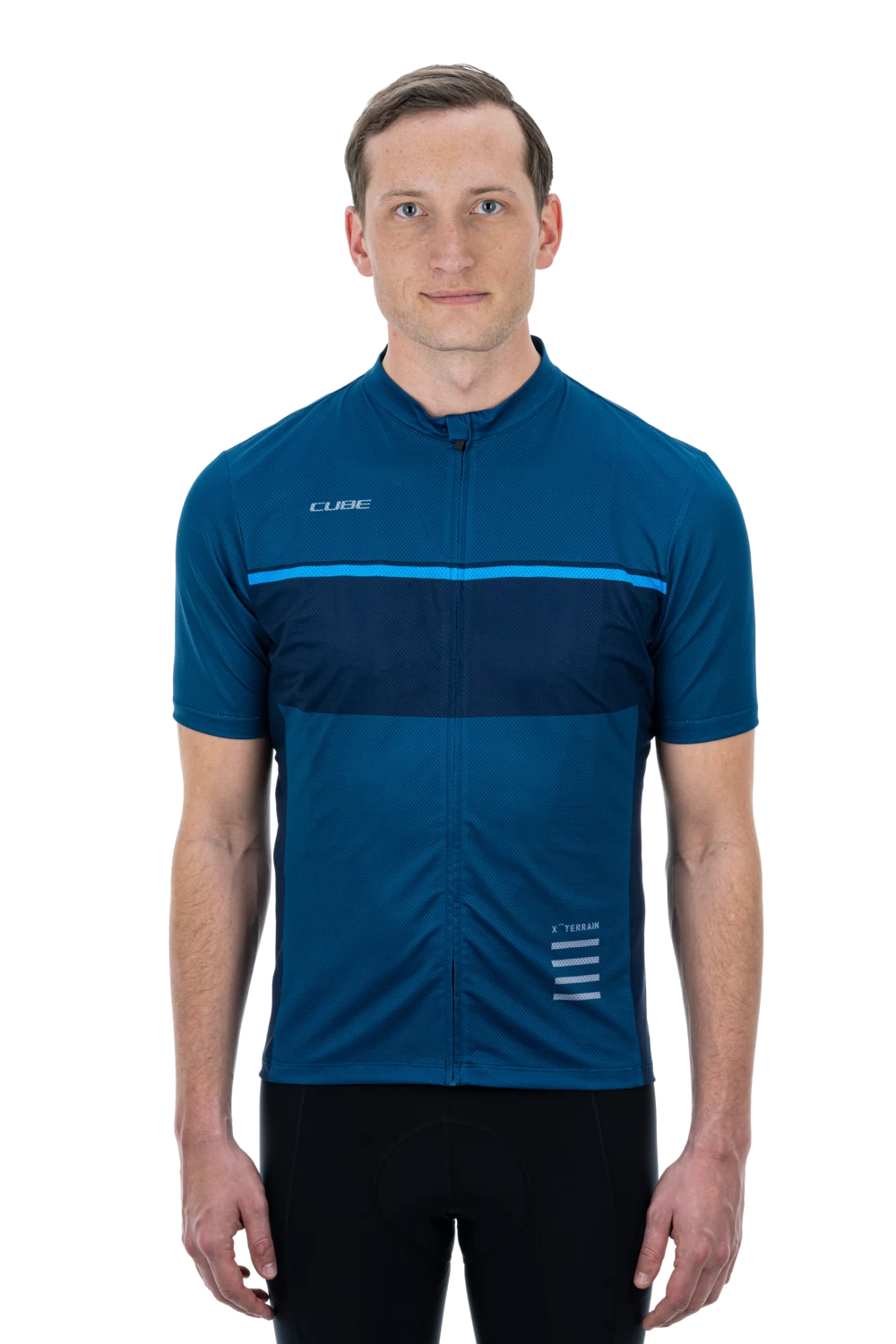 Cube ATX Full Zip Men's Short Sleeve Jersey - Blue - Image 2