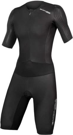 Endura Womens QDC D2Z Short Sleeve Tri Suit II With SST - Black