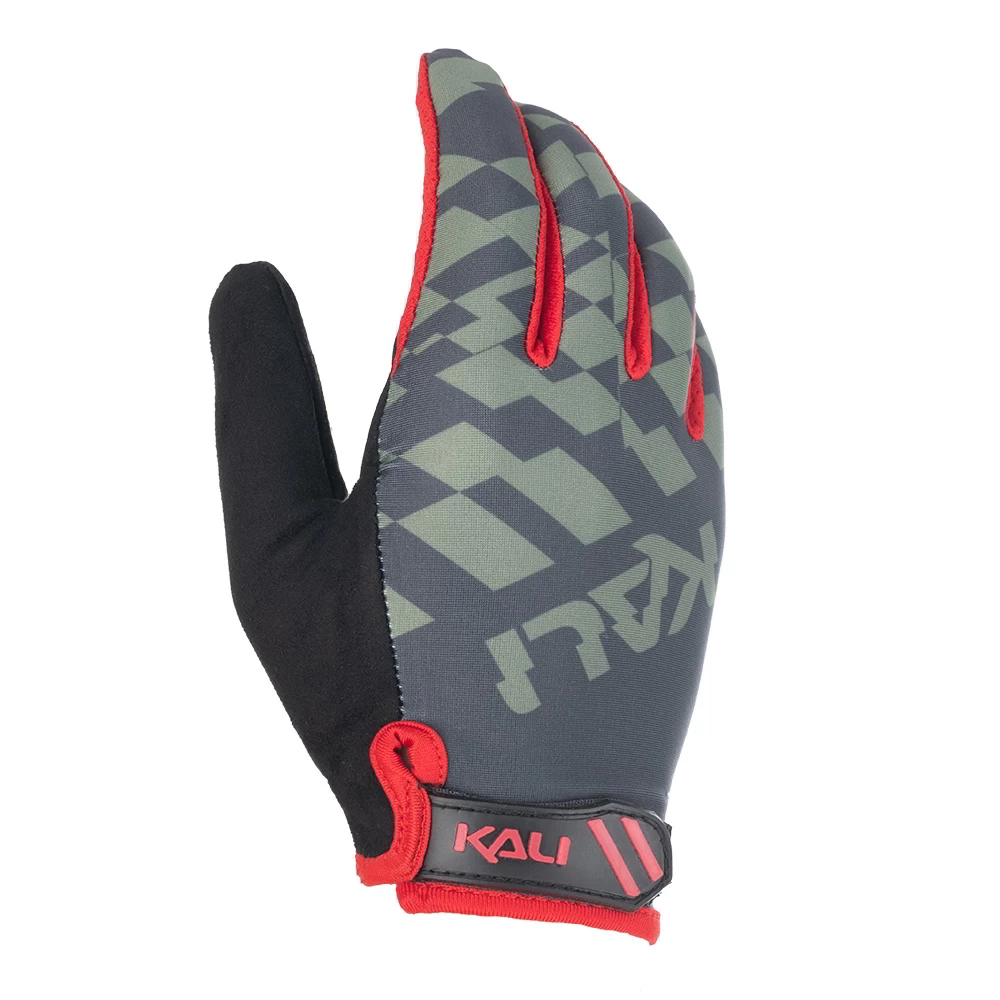 Kali Laguna Long Finger Gloves - Glitch Moss/Red - Image 2