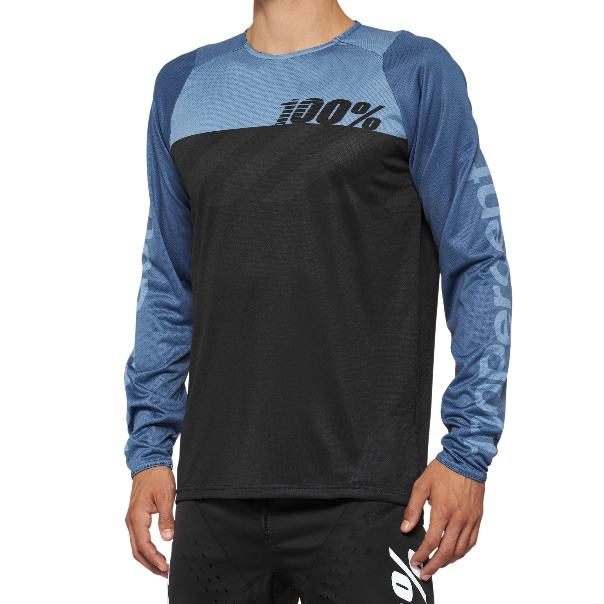 100 Percent R-Core Men's Long Sleeve Jersey - Black/White - Image 4