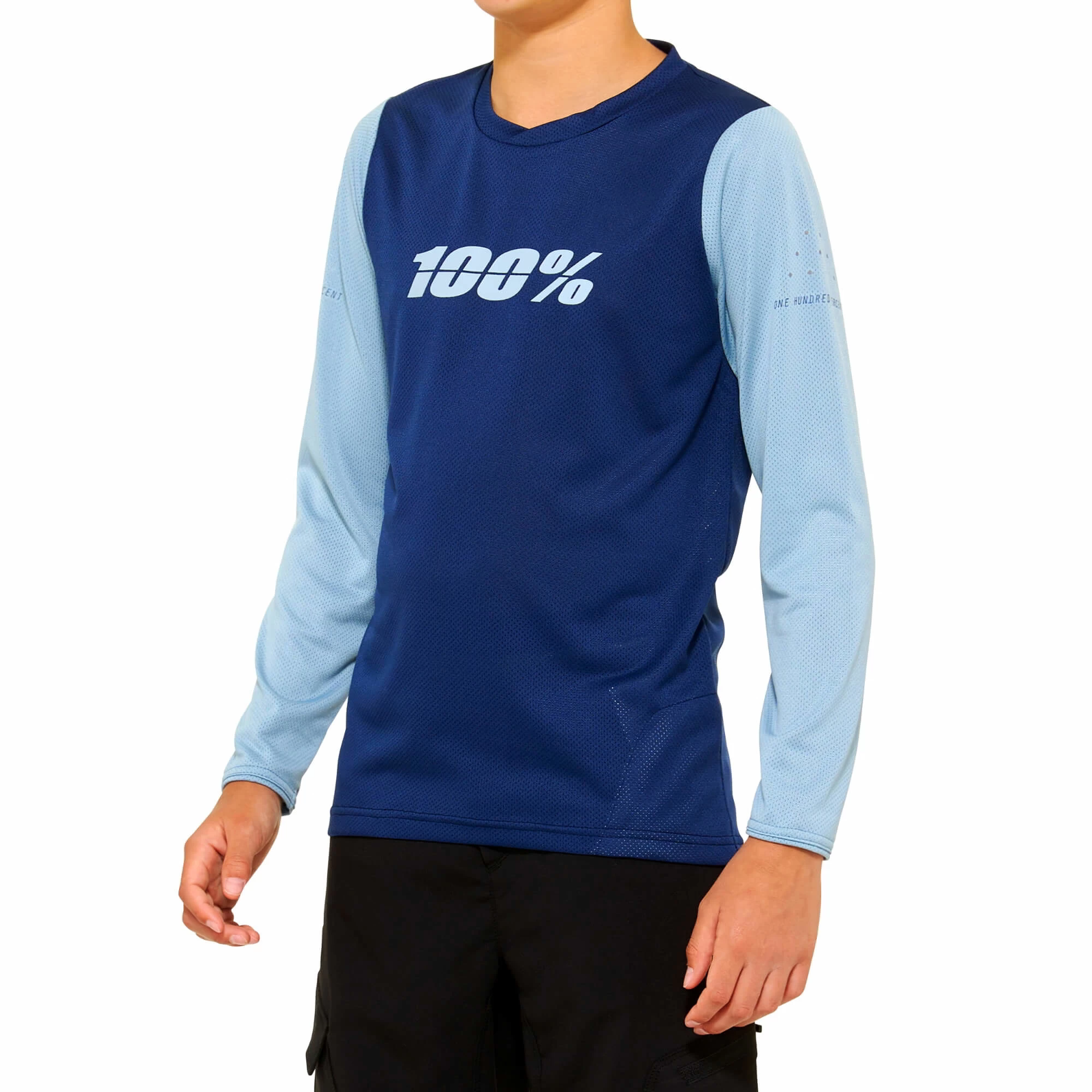 100 Percent Ridecamp Youth Long Sleeve Jersey - Slate/Navy - Image 3