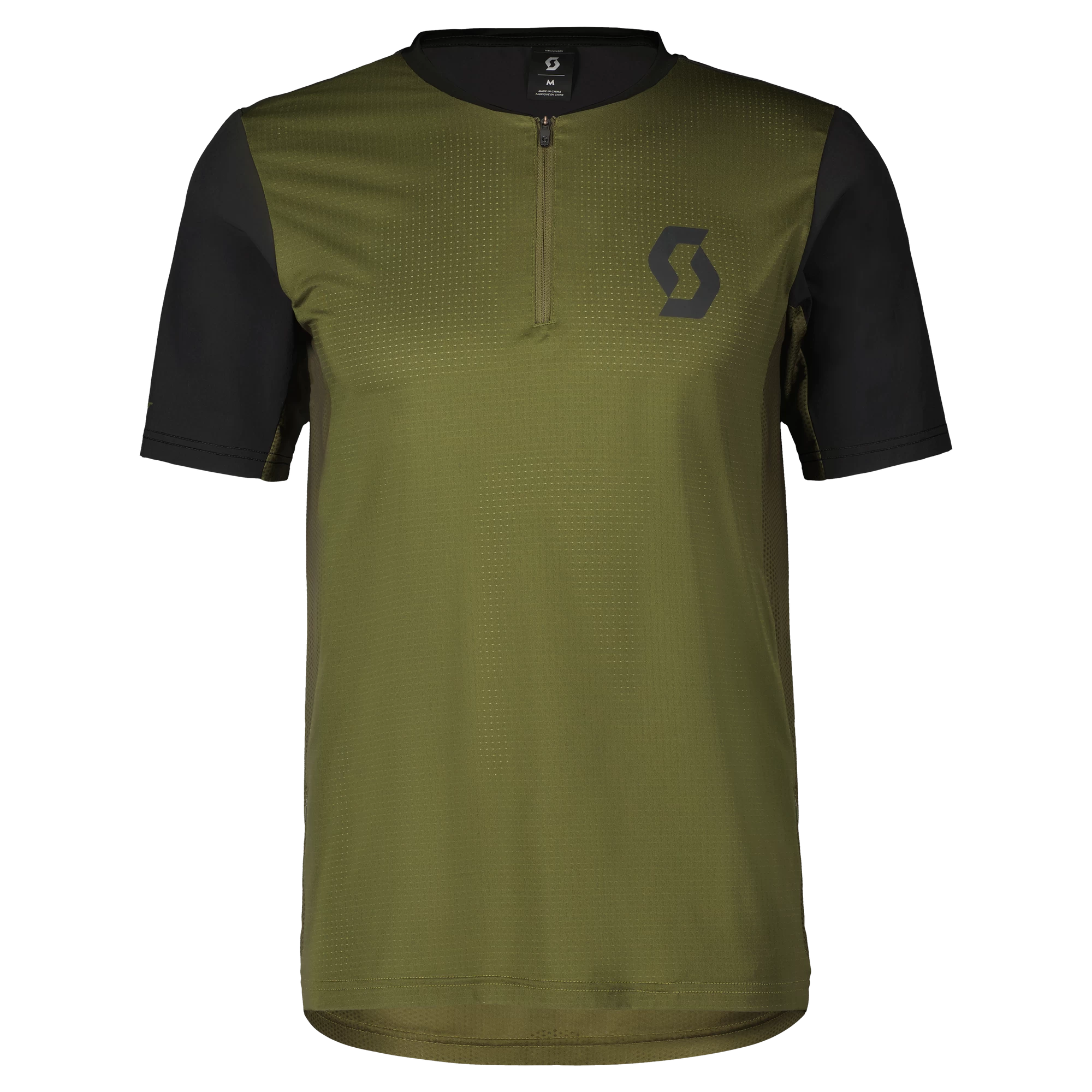 Scott Trail Vertic Zip Men's Short Sleeve Jersey - Fir Green/Black - Image 4
