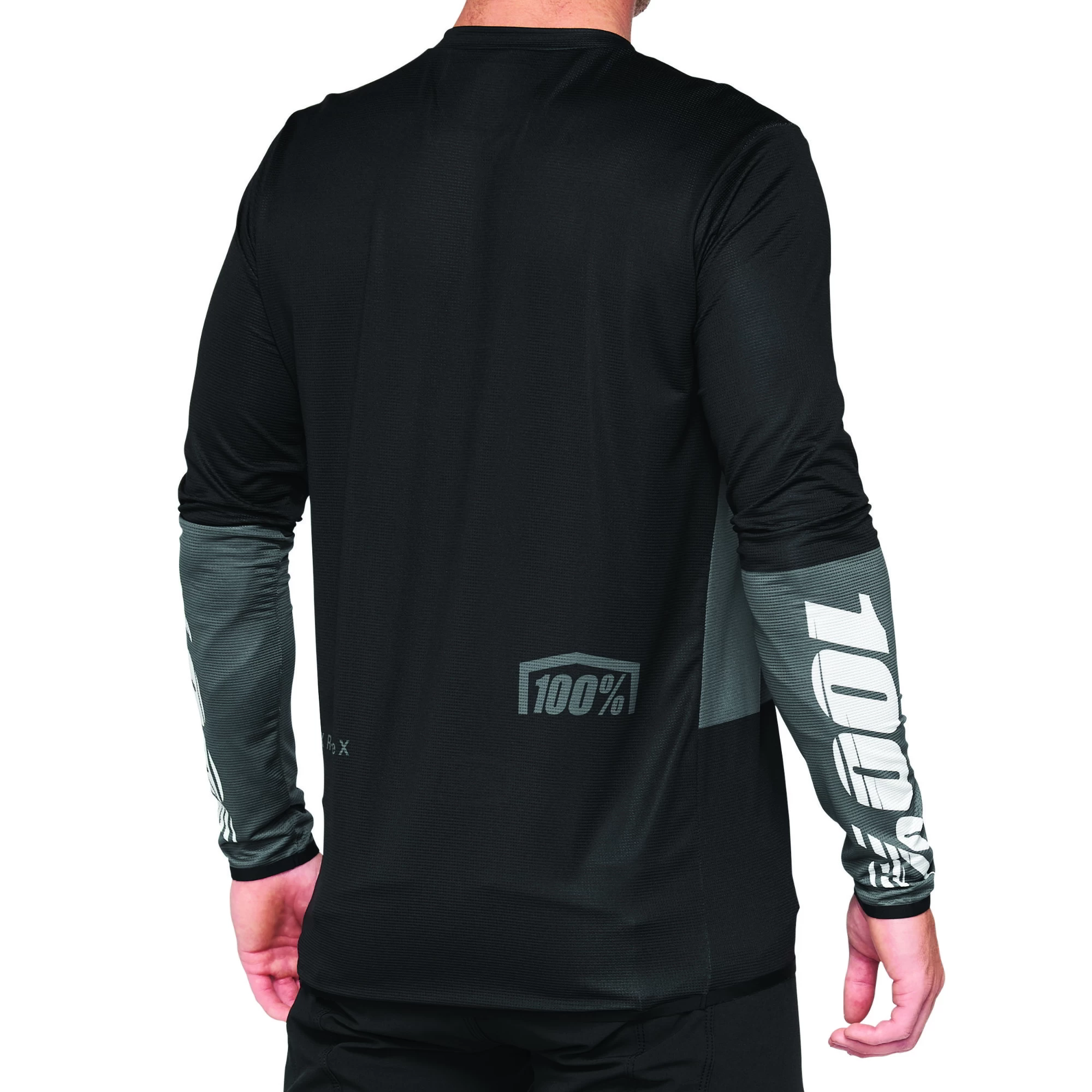 100 Percent R-Core X Long Sleeve Jersey - Charcoal/Black - Image 3