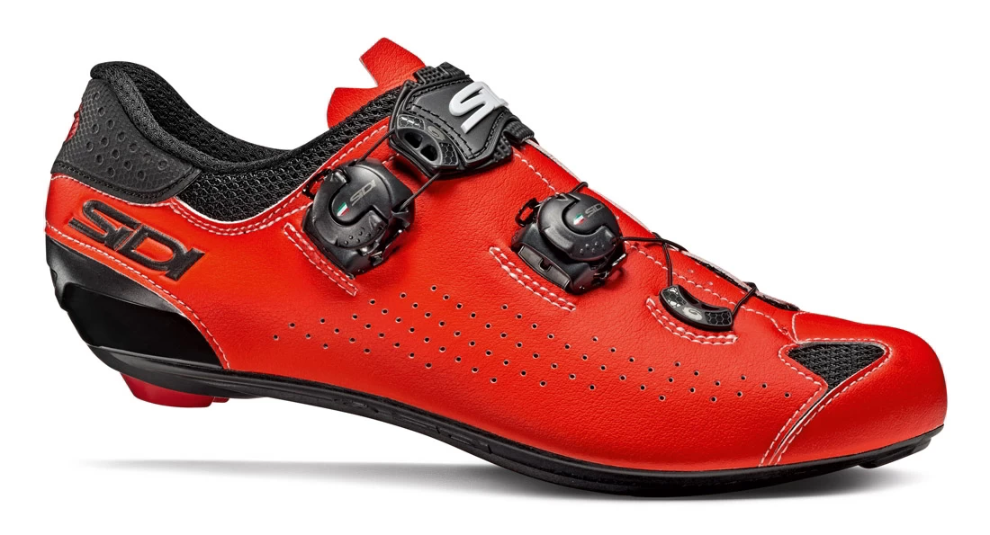 Sidi Genius 10 Road Shoes - Black/Red Fluo - Image 2