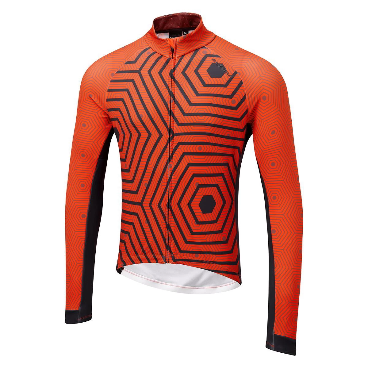 Altura Icon Long Sleeve Jersey - Hex-Repeat - Orange/Navy - Image 3