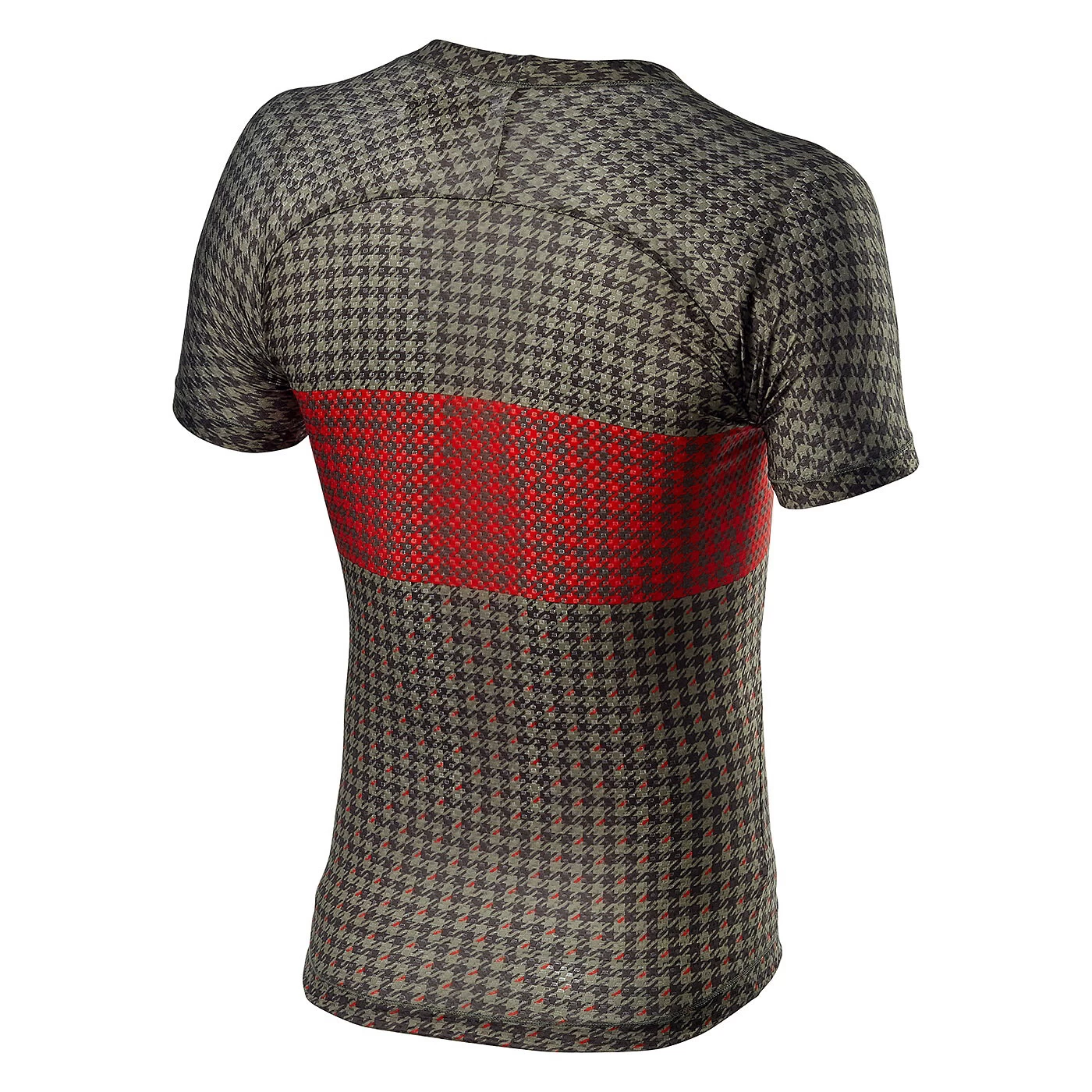 Castelli Pro Mesh Mens Short Sleeve Base Layer Bark - Green/Fiery Red - Image 4