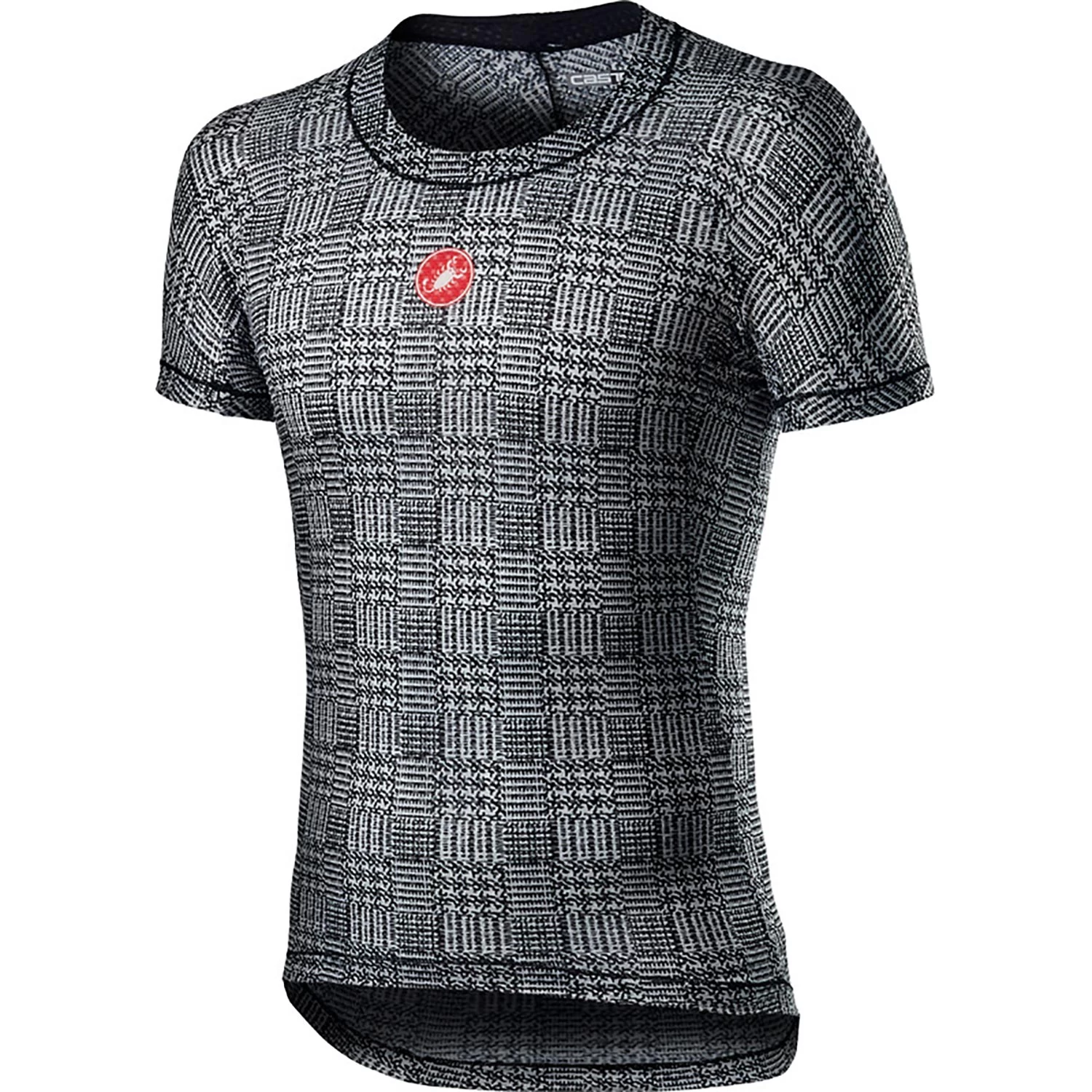 Castelli Pro Mesh Mens Short Sleeve Base Layer Bark - Green/Fiery Red - Image 3
