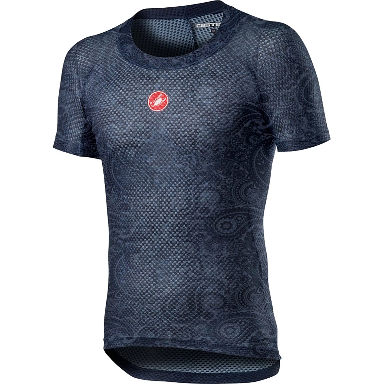 Castelli Pro Mesh Mens Short Sleeve Base Layer Bark - Green/Fiery Red - Image 2