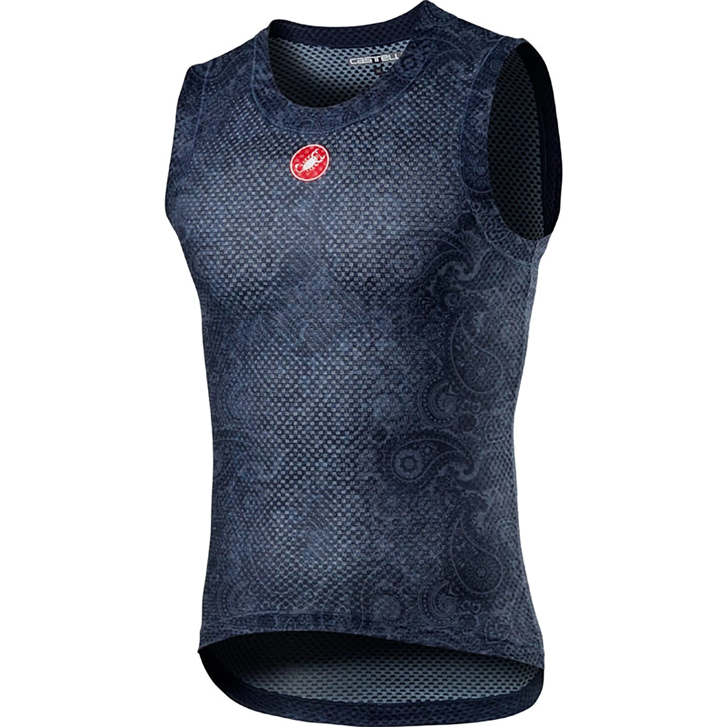 Castelli Pro Mesh Mens Sleeveless Base Layer - Bark Green/Fiery Red - Image 4