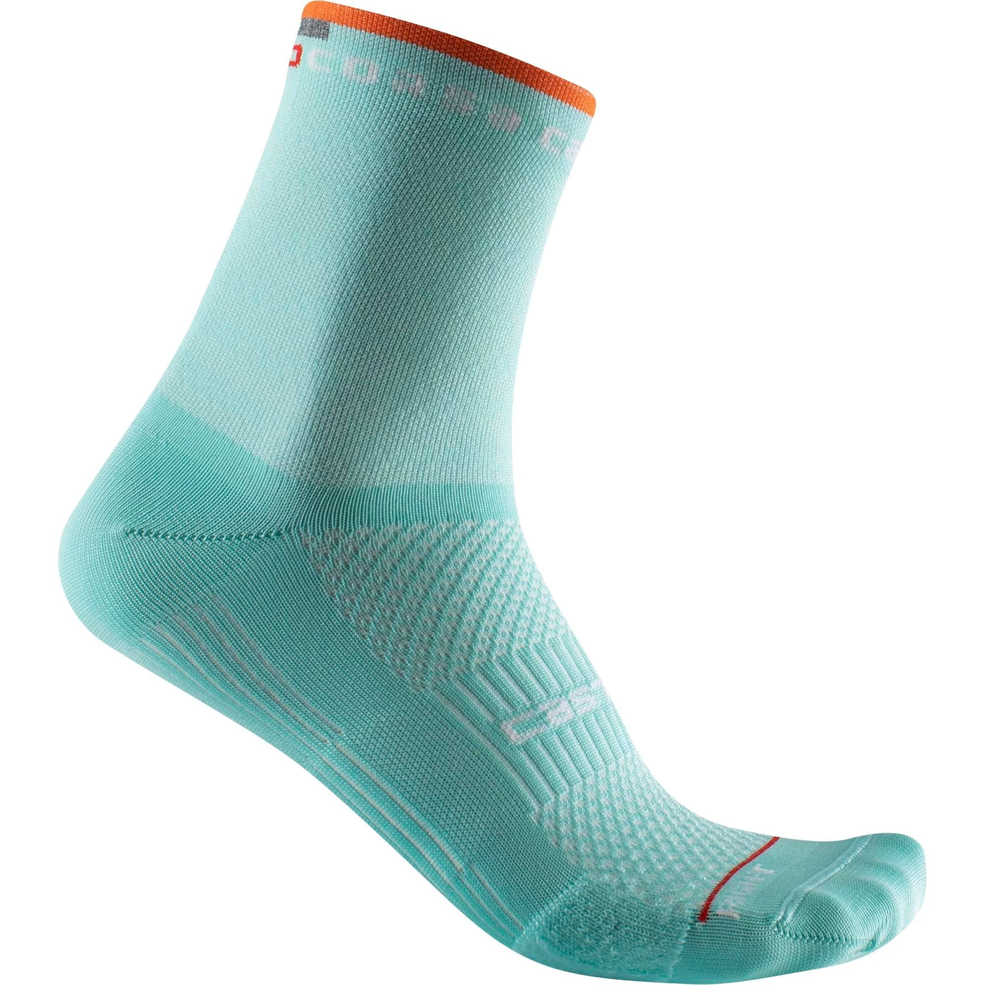 Castelli Rosso Corsa 11 Women's Socks - Skylight/Pop Orange - Image 4