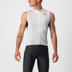 Castelli Entrata VI Men's Sleeveless Jersey - Ivory/Black/Red