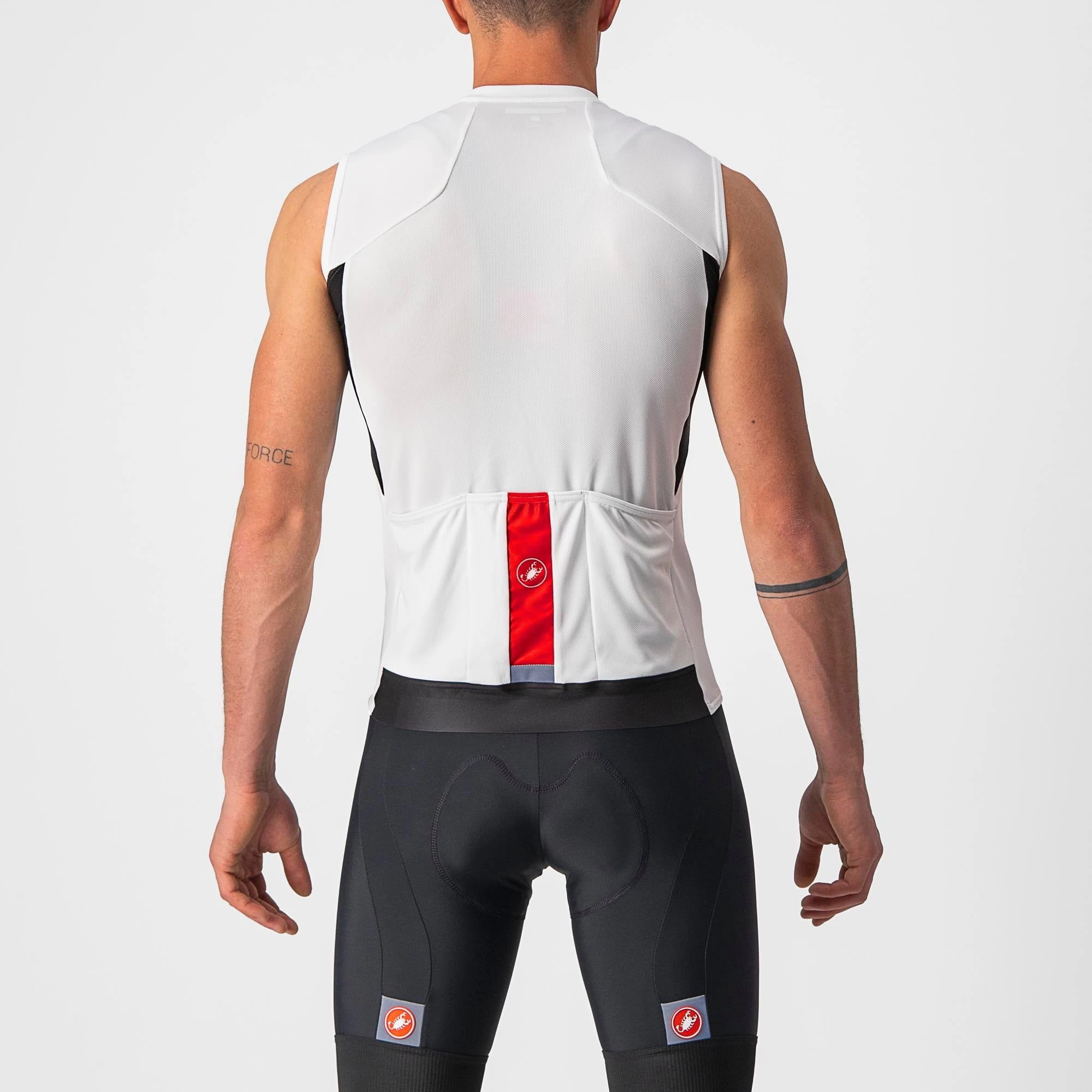 Castelli Entrata VI Men's Sleeveless Jersey - Ivory/Black/Red - Image 2