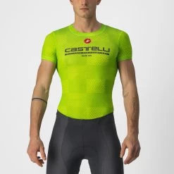 Castelli Pro Mesh Men's Short Sleeve Base Layer - Electric Lime