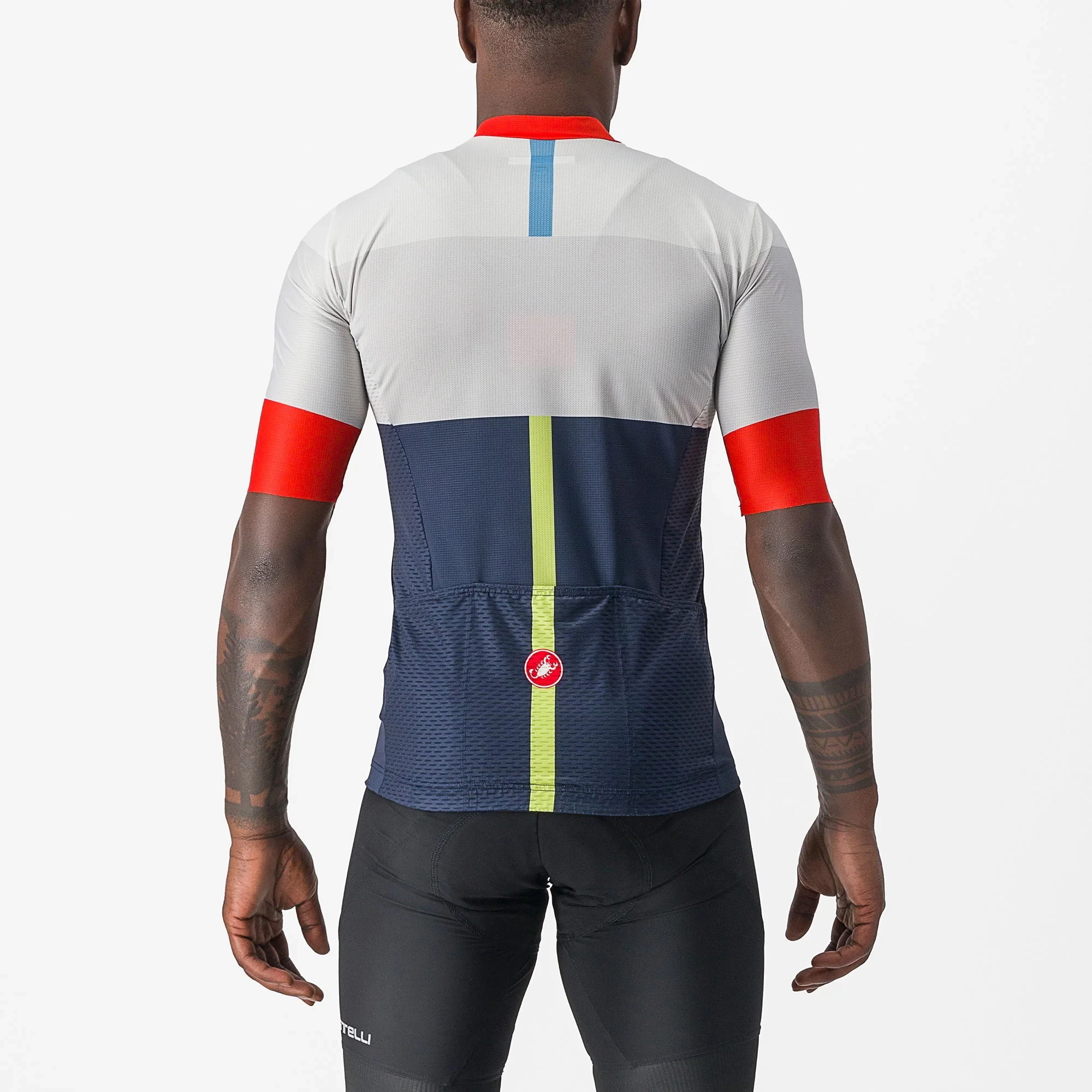 Castelli Sezione Men's Short Sleeve Jersey - Belgian Blue/Ivory/Red - Image 4