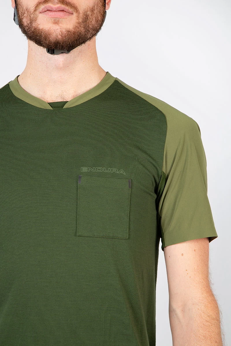Endura GV500 Foyle Men's Causal T-Shirt - Olive Green - Image 5