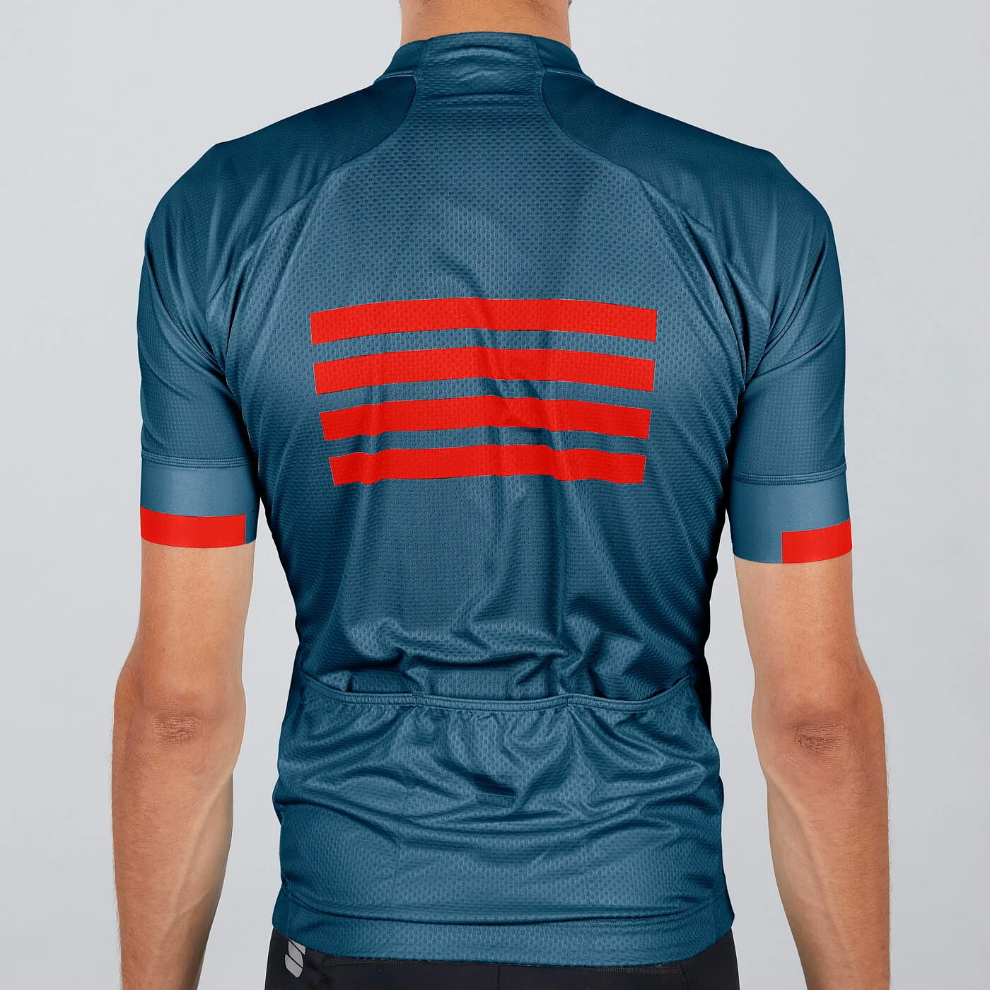 Sportful Wire Short Sleeve Jersey - Blue Twilight/Fire Red/Gold - Image 3