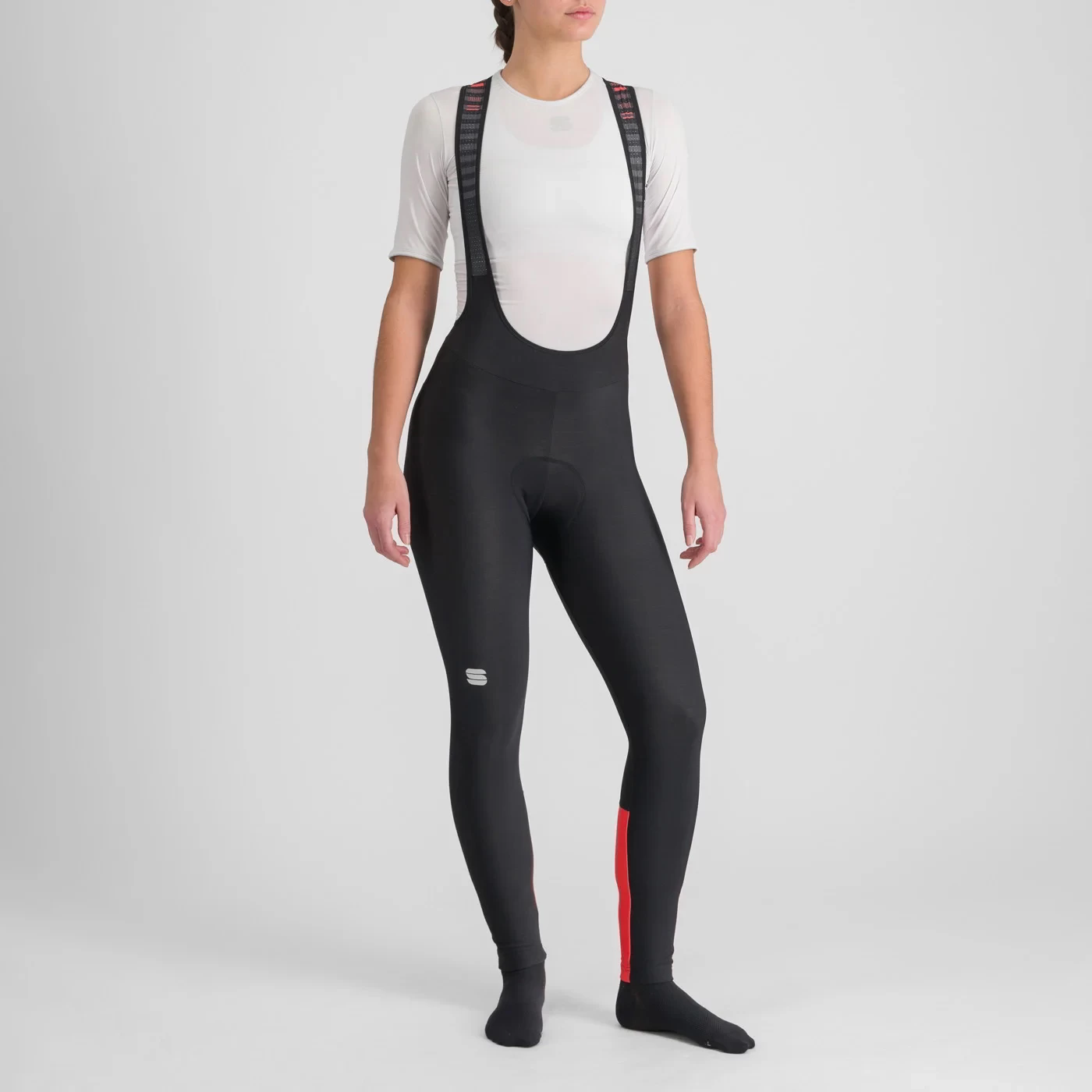 Sportful Classic Women's Bib Tights - Black/Pompelmo - Image 9