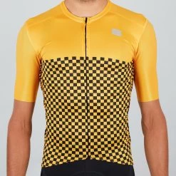 Sportful Checkmate Short Sleeve Jersey - Yellow