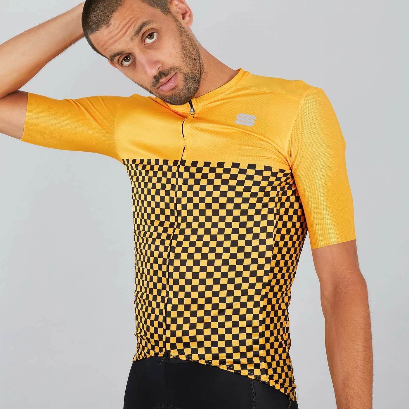 Sportful Checkmate Short Sleeve Jersey - Yellow - Image 3