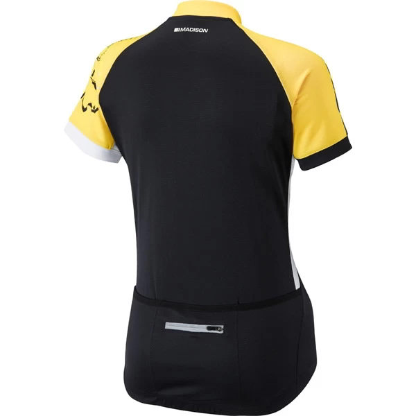 Madison Keirin Womens Short Sleeve Jersey - Black/Vibrant Yellow - Image 4
