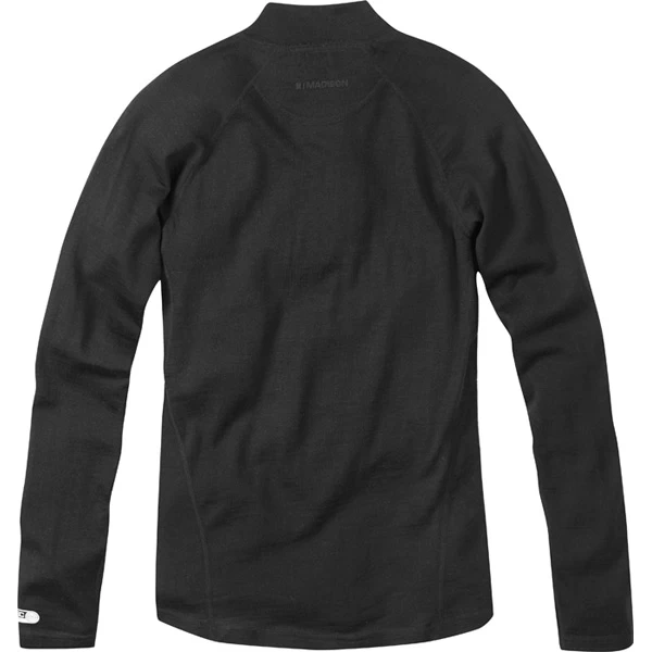 Madison Isoler Merino Womens Zip-neck Base Layer - Black - Image 3