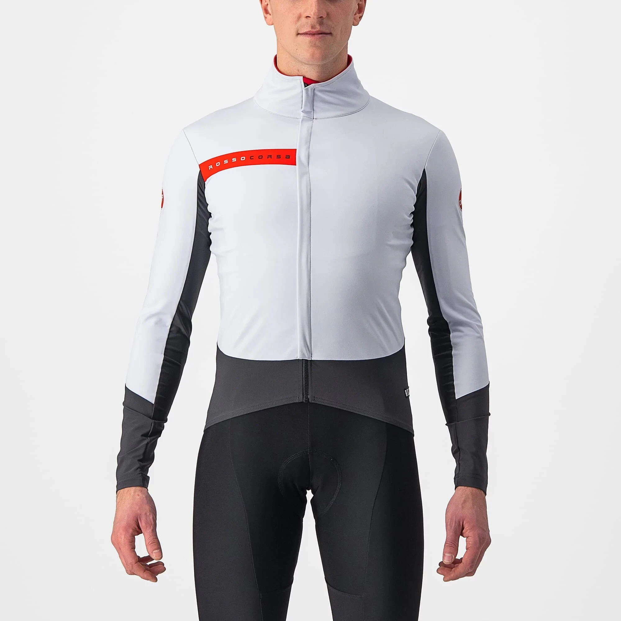 Castelli Beta RoS Men's Jacket - Silver Grey/Dark Grey/Red - Image 3