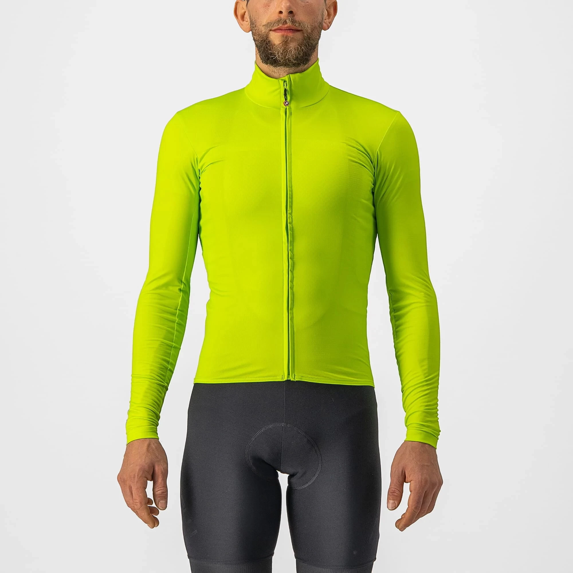 Castelli Pro Thermal Mid Men's Long Sleeve Jersey - Electric Lime