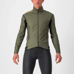 Castelli Unlimited Perfetto RoS 2 Men's Jacket - Military Green/Goldenrod