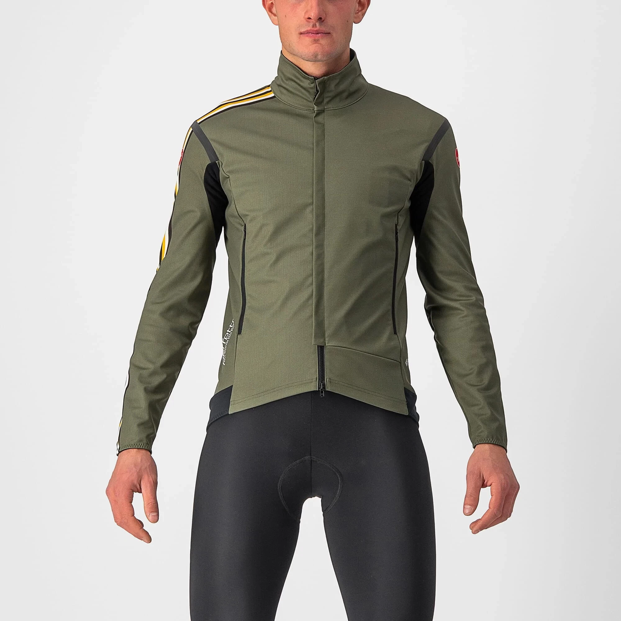 Castelli Unlimited Perfetto RoS 2 Men's Jacket - Military Green/Goldenrod