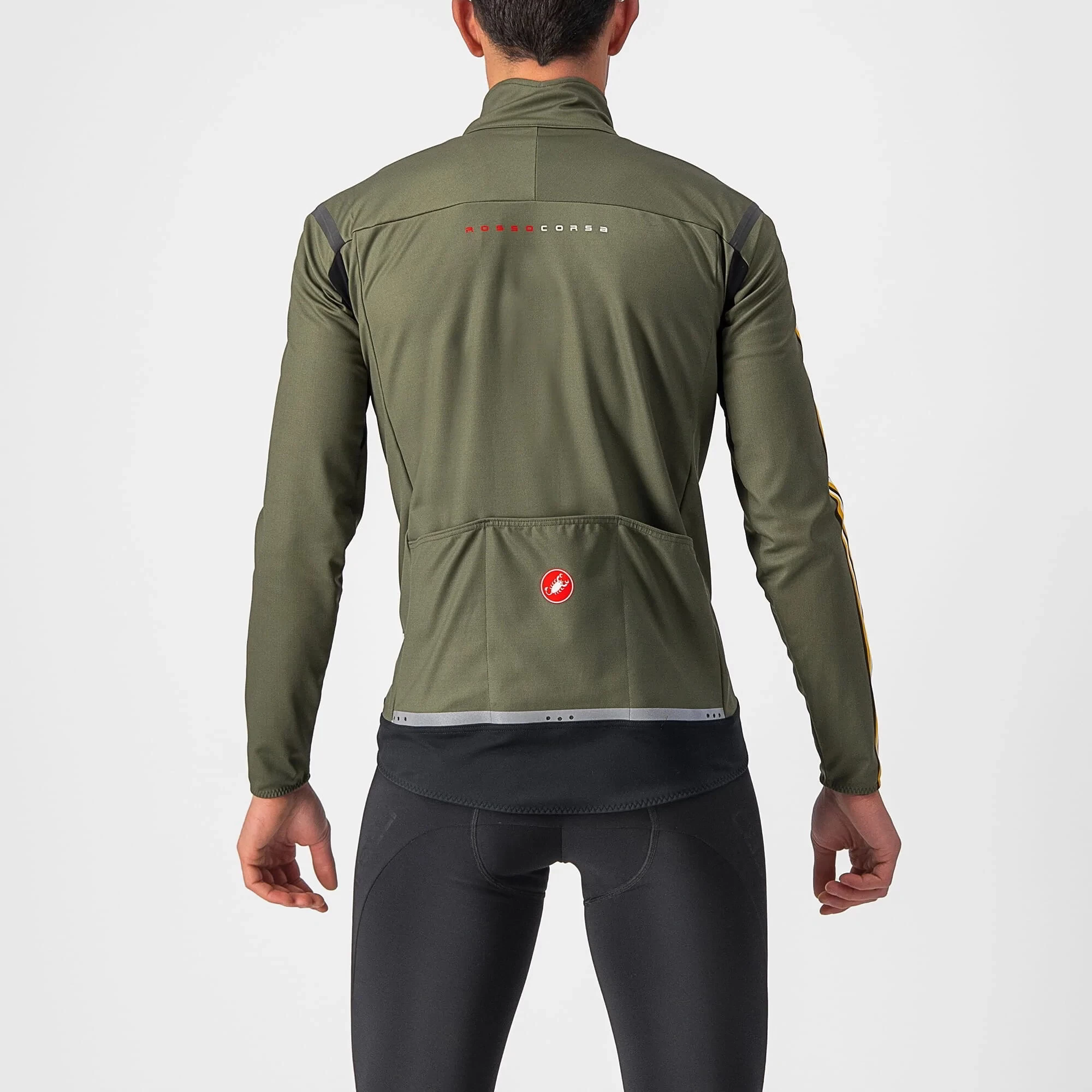 Castelli Unlimited Perfetto RoS 2 Men's Jacket - Military Green/Goldenrod - Image 4