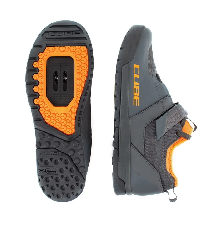 Cube GTY Strix Flat Pedal MTB Shoes - Grey/Orange - Image 3