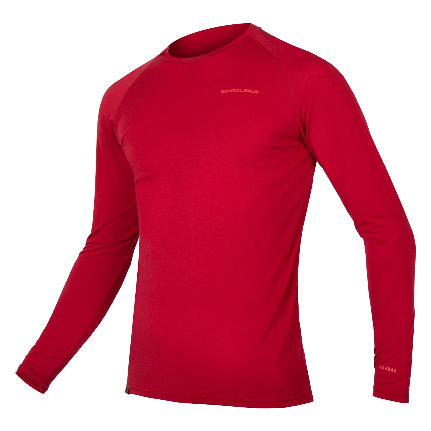 Endura BaaBaa Blend Men's Long Sleeve Baselayer - Rust Red - Image 3