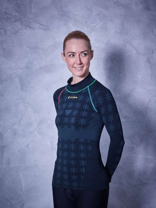 Cube Race Be Warm Womens Long Sleeve Base Layer - Black