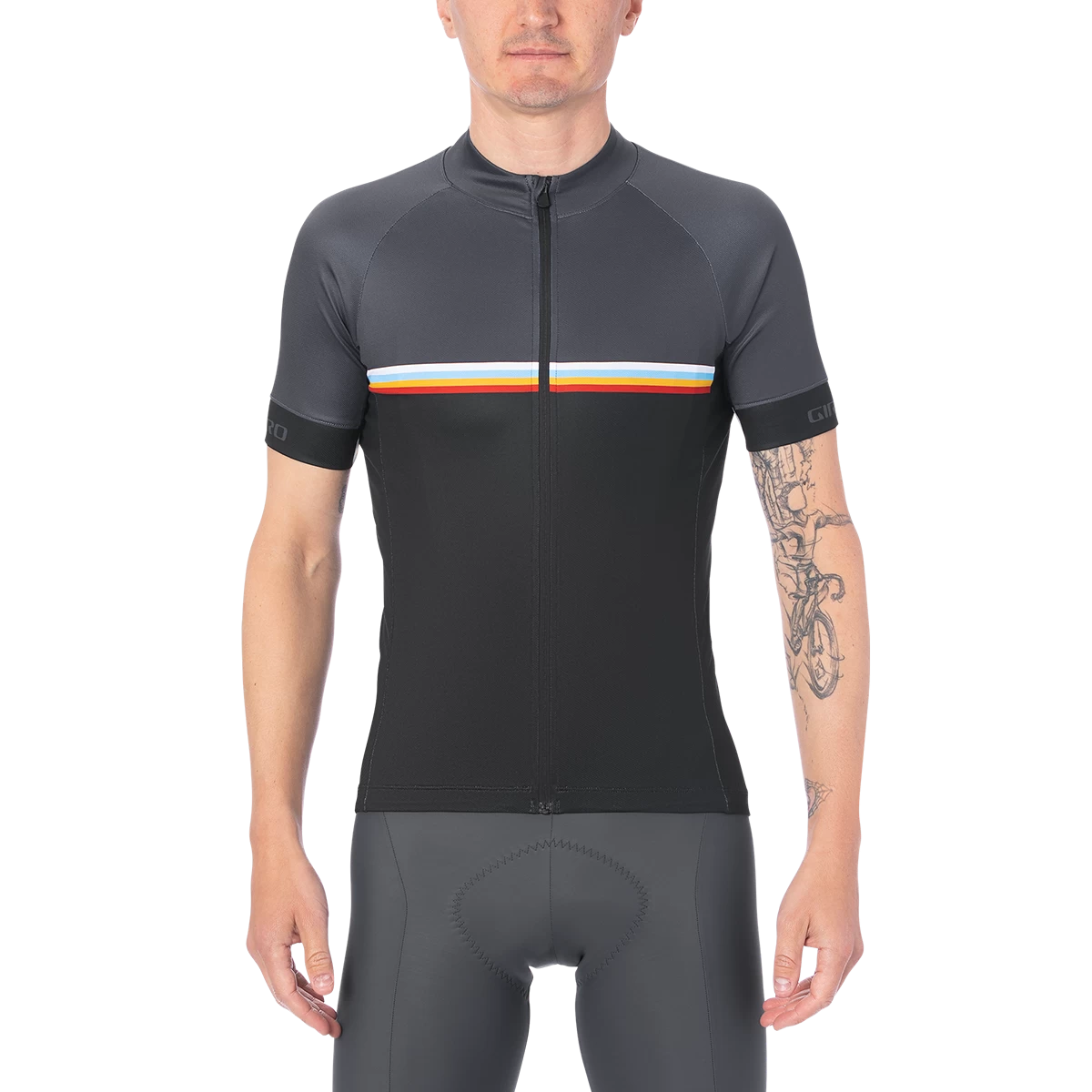 Giro Chrono Sport Short Sleeve Jersey - Black/Classic Stripe - Image 3