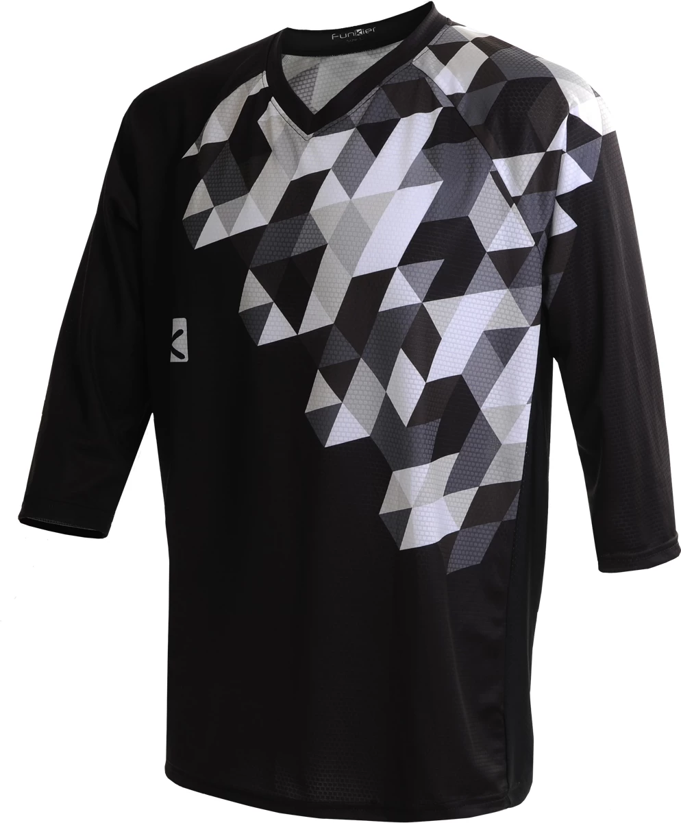 Funkier Flow-MTB Enduro 3/4 Jersey - Black/White - Image 2